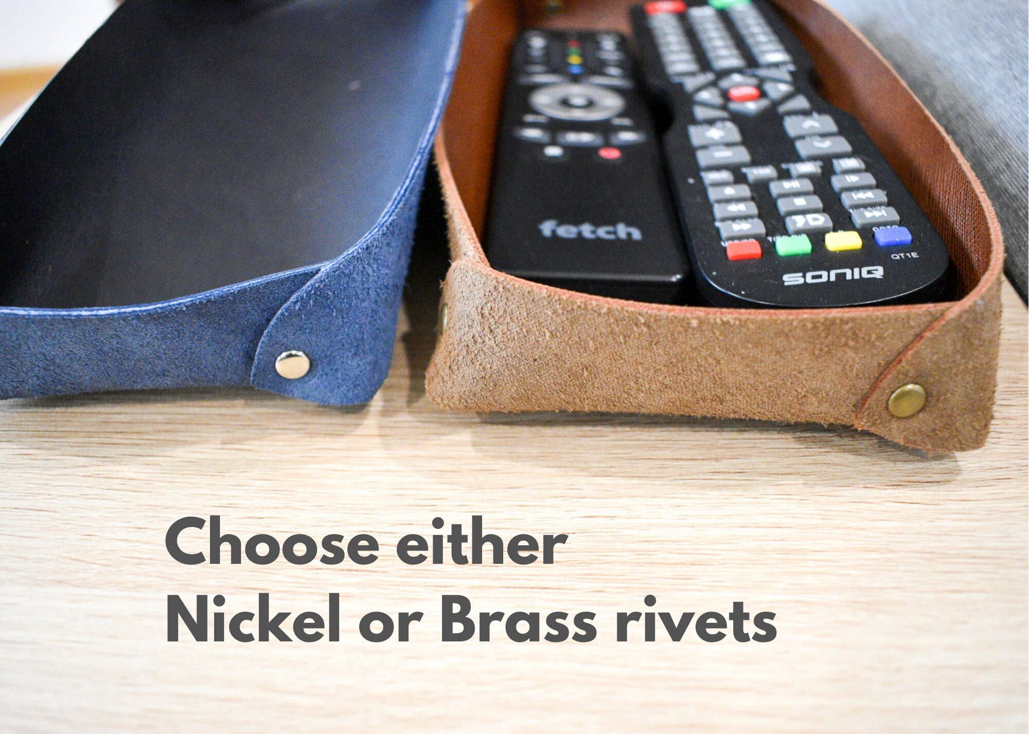 Integral Leather - Wholesale Bureau-organizer - Bruine lederen afstandsbedieningshouder | Gepersonaliseerde Caddy Catchall Valet Tray | Bureau-organizer | DND dobbelstenbak |6