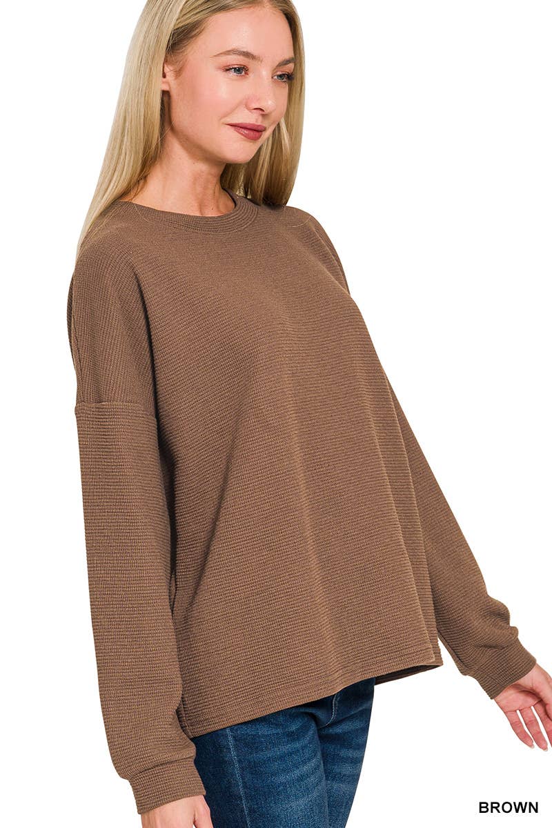 Vanilla Monkey - Wholesale Knit Top - Women's - Double Knit Round Neck Long Sleeve Top4