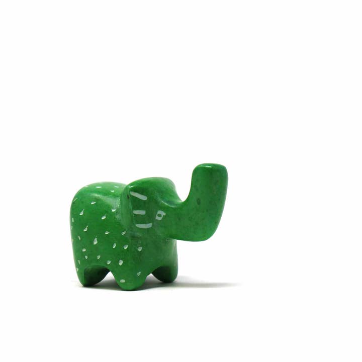 Global Crafts - Wholesale Decorative Figurine - 5-Pack - Kisii Soapstone Elephants - Mini - Assorted Colors3