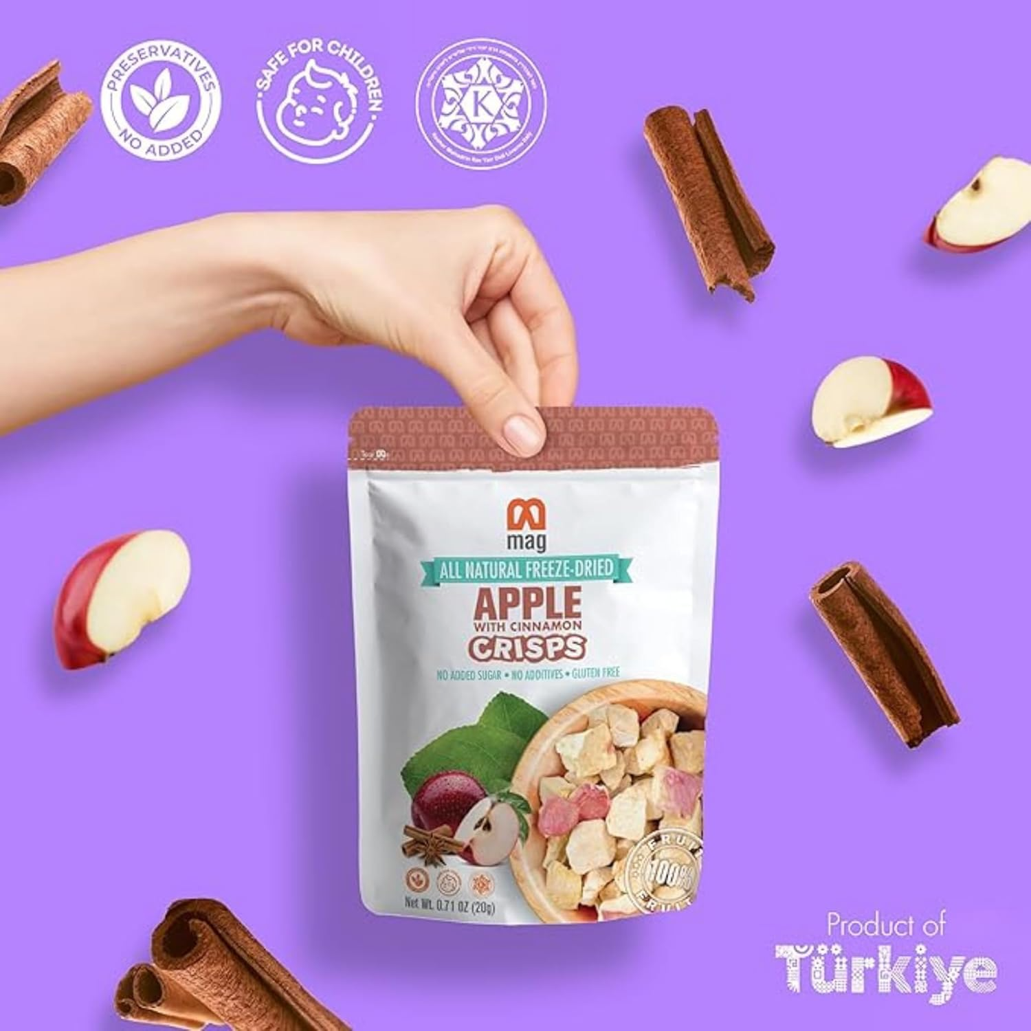 MAG - Wholesale Dried/Dehydrated Fruit - MAG Freeze Dried Fruit Snacks Apple Cinnamon Slices Dried2