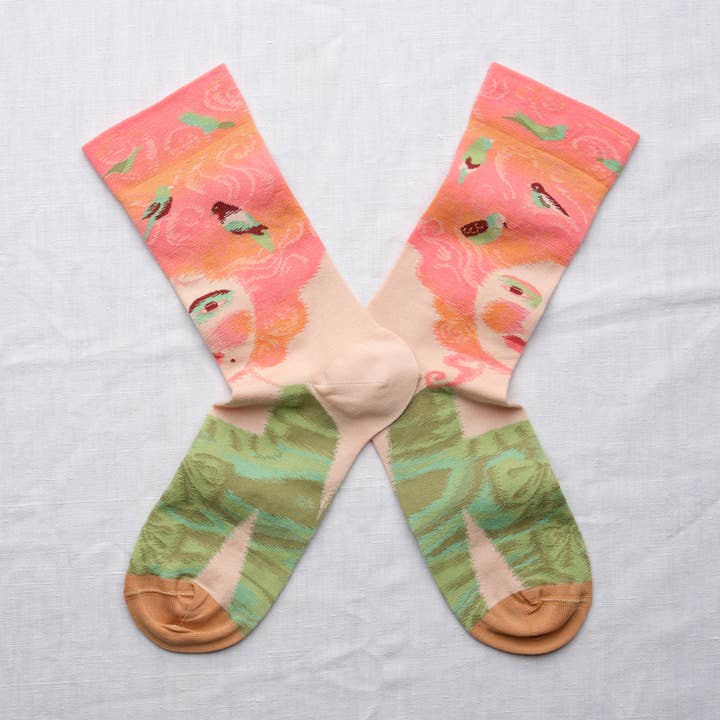 Marie-Antoinette Pink Button Sock for wholesale by Bonne Maison