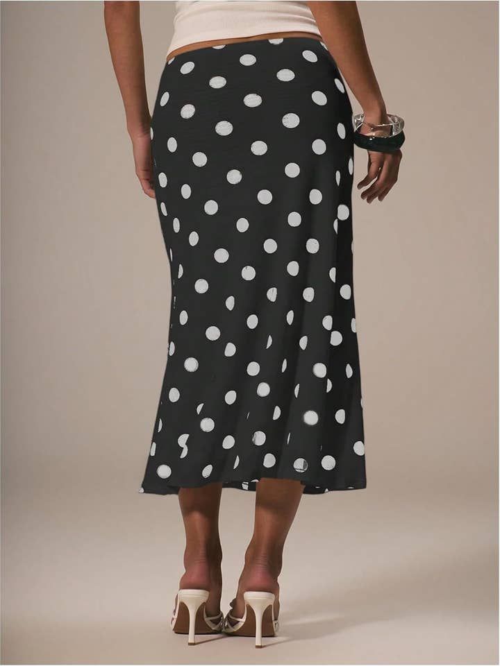 Rosa Clothing - Wholesale Skirt - Women's - French romance Polka Dots Midi skirt12