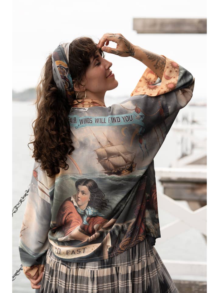 Market of Stars - Wholesale Kimono - Women's - Hold Fast Pixie Duster Cropped Kimono w/ Boat, Rainbow