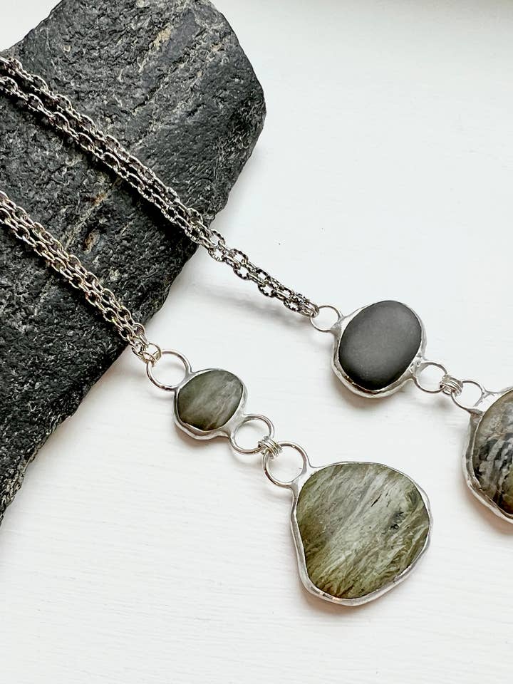 Tiffany loddet 2-Drop sten vedhæng for engroshandel hos UpCycled Uglies