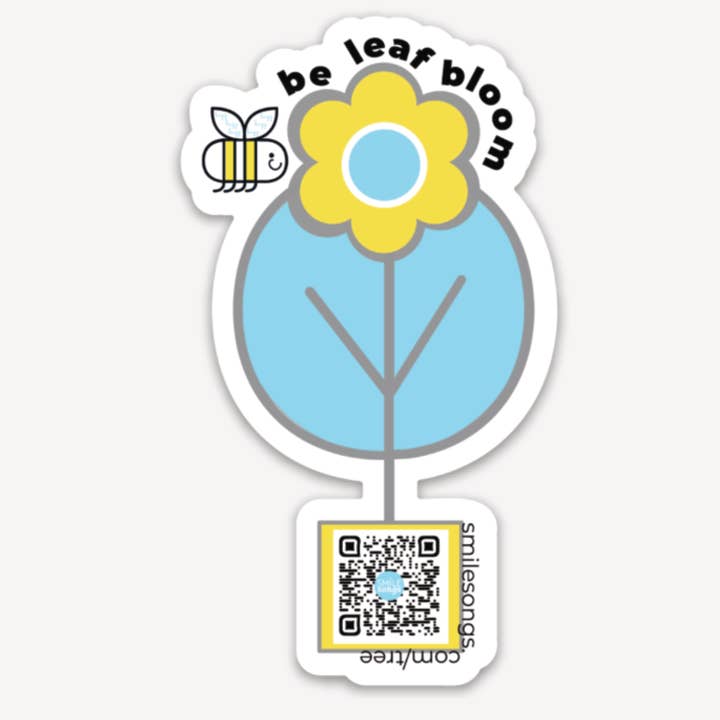 Be Leaf Bloom Happy Tree QR Code Magnet for wholesale by Smile Songs