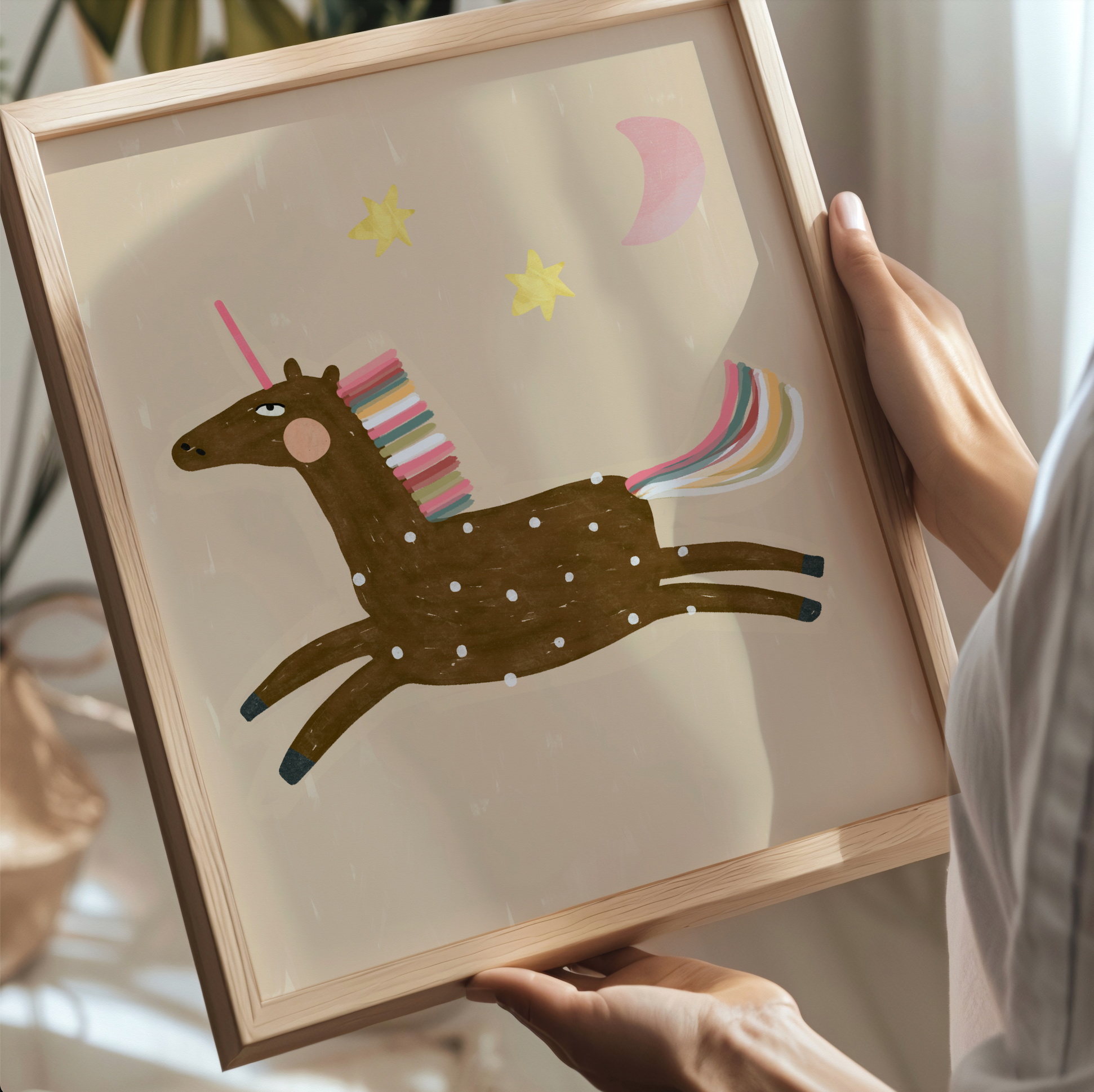 Lara and Kin – Impressão artística – Criança e bebé por atacado – Arte de Parede Infantil de Unicórnio Mágico, Impressão para Quarto de Bebé1