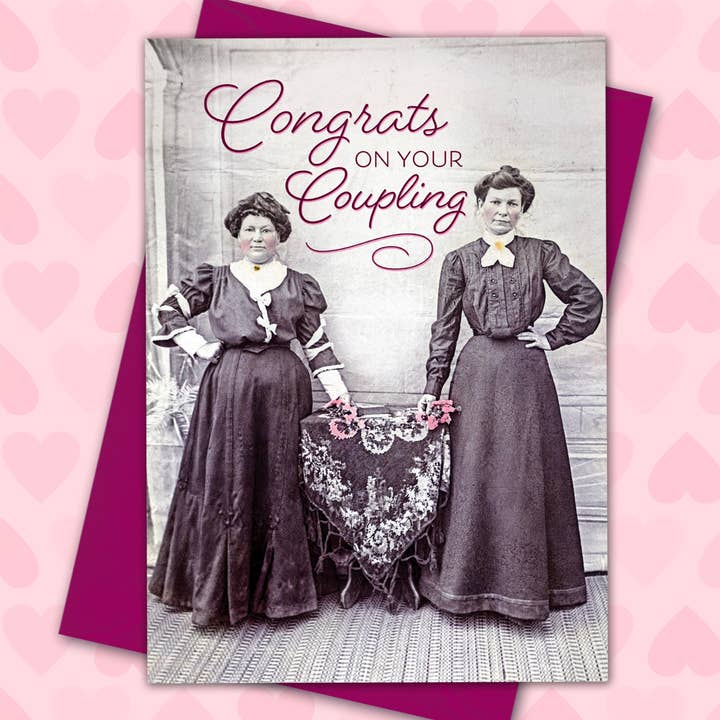 Tarjeta de boda de acoplamiento (gay, queer, LGBTQ, lesbiana) para venta al por mayor de Peachy Kings / Kweer Cards