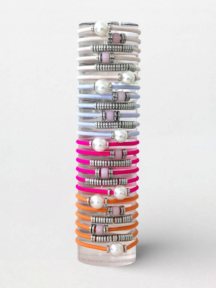 ASSORTIS SOUS LE SOLEIL - MIX & MATCH / BRACELET / ÉLASTIQUES POUR CHEVEUX / PRINTEMPS / ÉTÉ / 24 pcs pour la vente par By Lilla