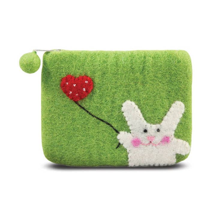BNB Crafts Inc. - Wholesale Coin Purse - Women's - Bunny with Flying Heart Design Coin Purse