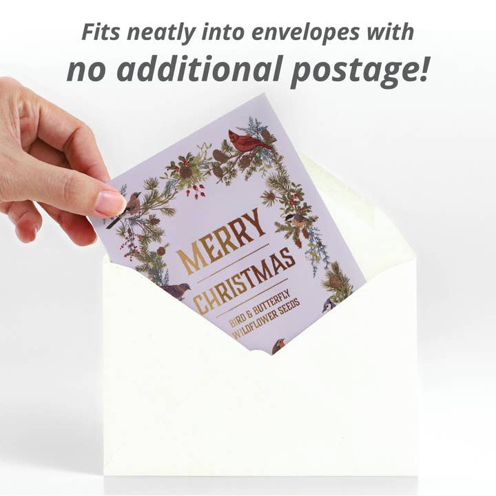 Bentley Seed Co. - Vente Étiquette cadeau - Étiquette cadeau de couronne de Noël avec oiseaux - Oiseau & Papillon Fleur sauvage4