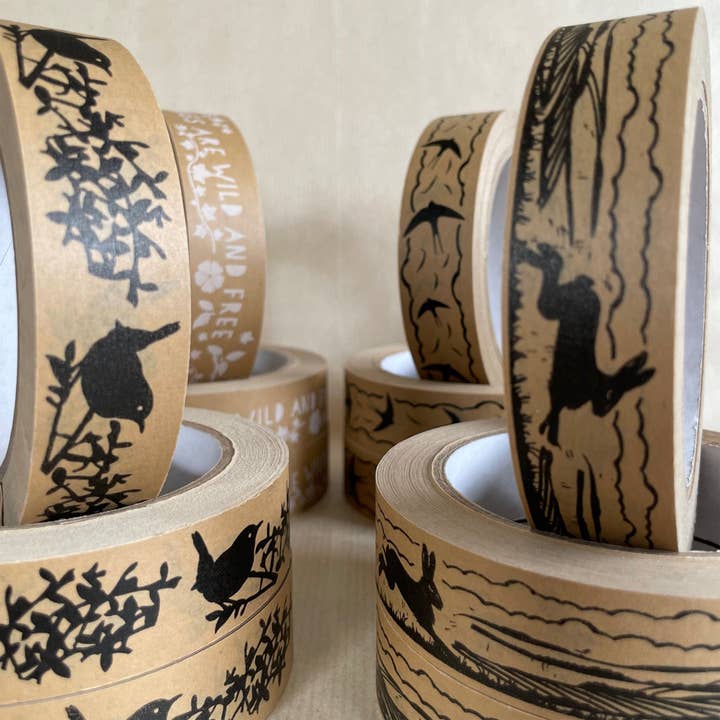 A Blackbird Sang - Wholesale Tape - Kraft Paper Tape - Wren with hedgerow7