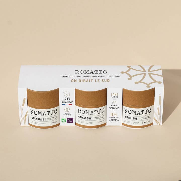 ROMATIC - Venta al por mayor Tés saludables/desintoxicantes - Set de infusión orgánica ON DIRIRE LE SUD - Edición limitada