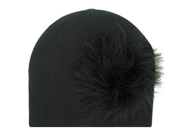 Jamie Rae Hats - Vente Bonnet pour nouveau-né – bébé - Bonnet en coton avec bouffée de marabou2