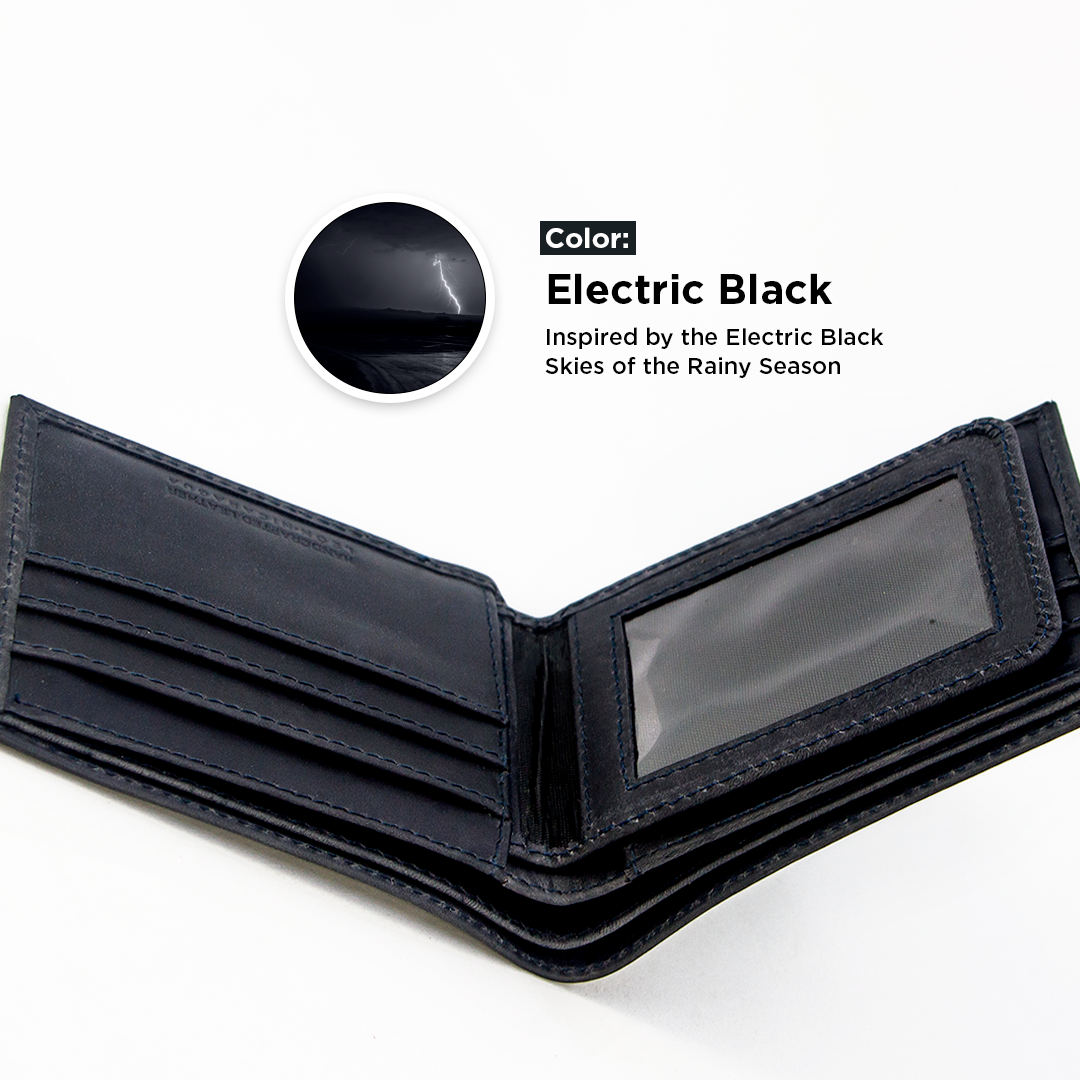 Twin Engine Coffee - Wholesale Wallet - Men's - BIFOLD Leather Wallet  Electric Black  /  Fair Trade Artisan5