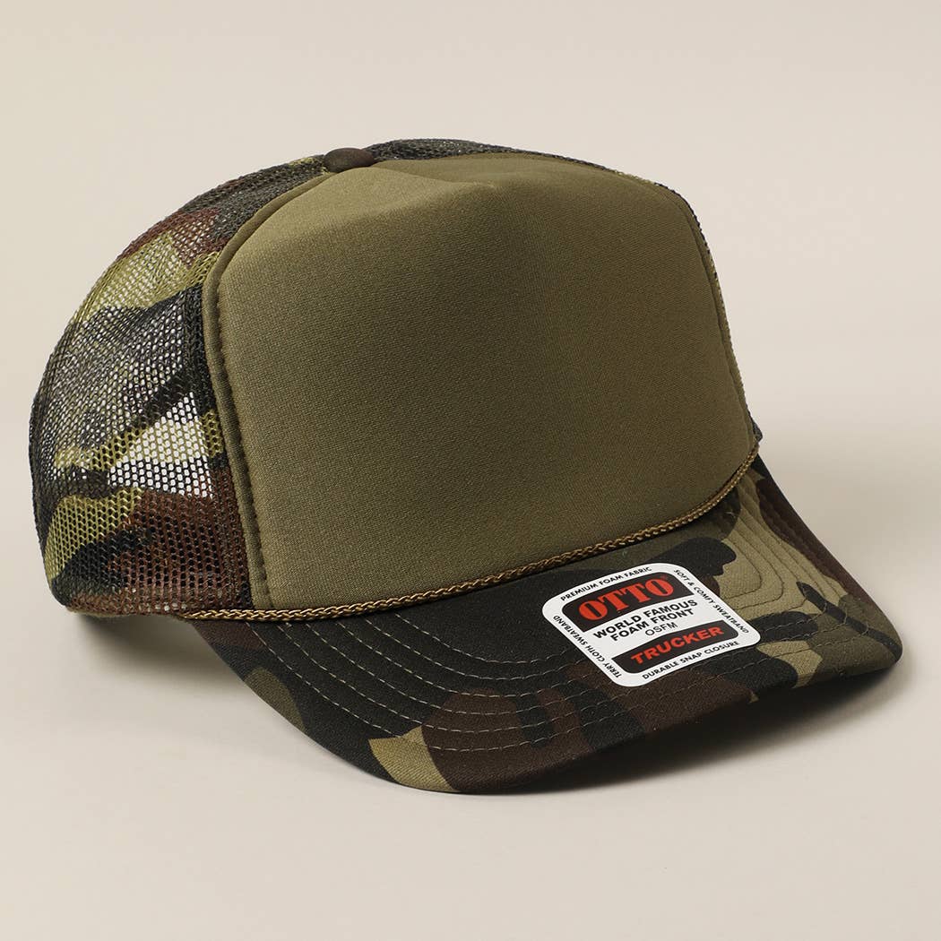 Fashion City - Wholesale Trucker Hat - Unisex - Solid Color OTTO 5-Panel Foam Mesh Back Trucker Hat37