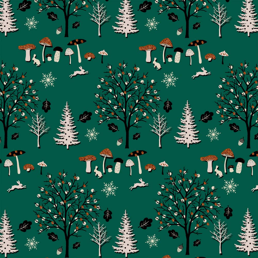 The Unique Paper Company - Vente Rouleau de papier cadeau - Rouleau de papier cadeau écologique motif forêt de Noël (12)1