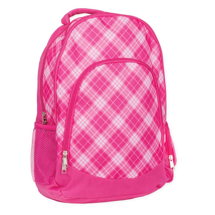 EAST AVENUE - Wholesale Backpack - Kids - Pink Preppy Plaid Backpack