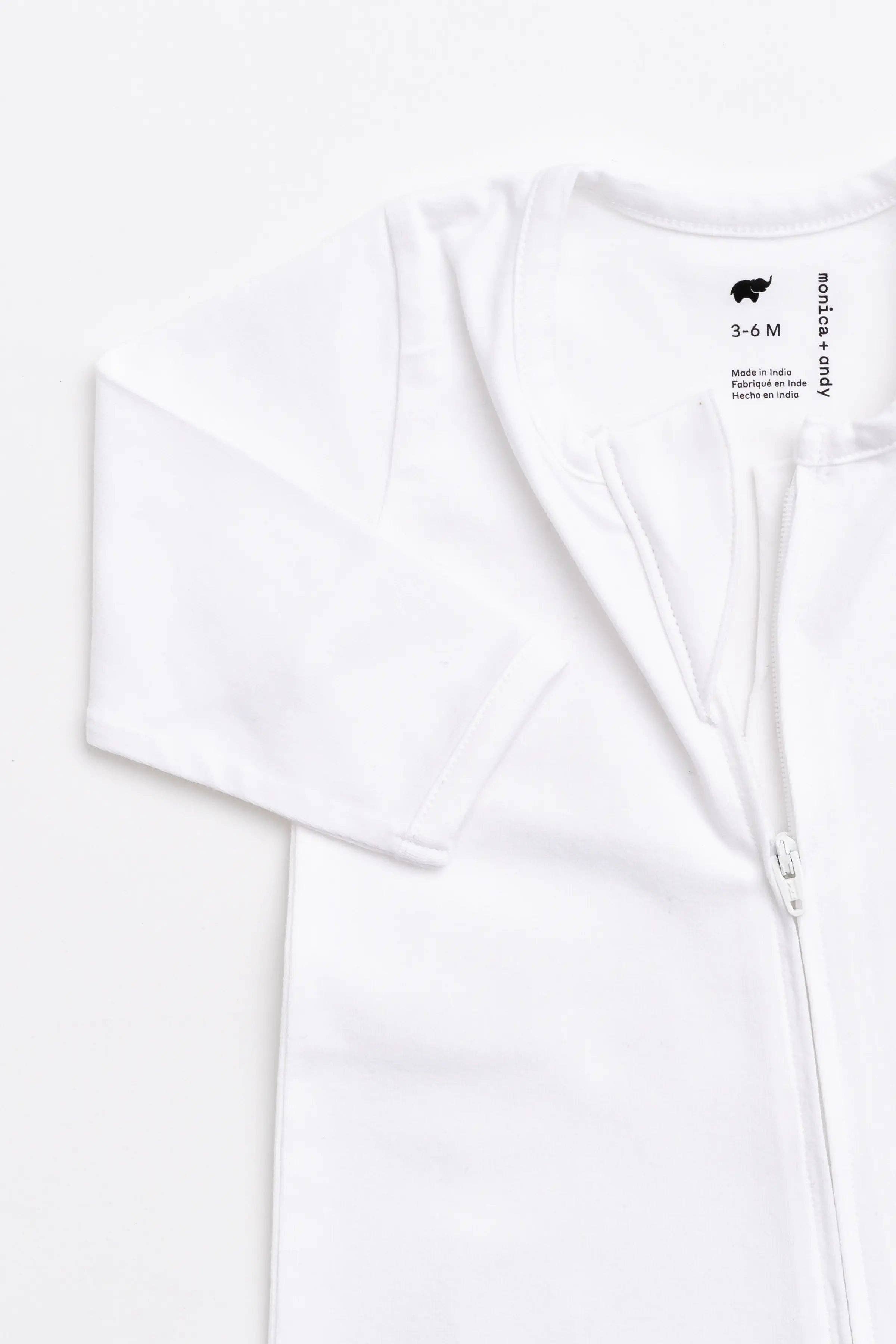 Monica + Andy – Engroshandel Romper - Baby – Zipper One-Piece_Hvid1