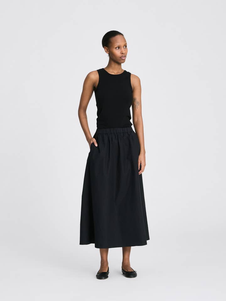 Jupe Alice en popeline GOTS - Noir pour la vente par gai-lisva