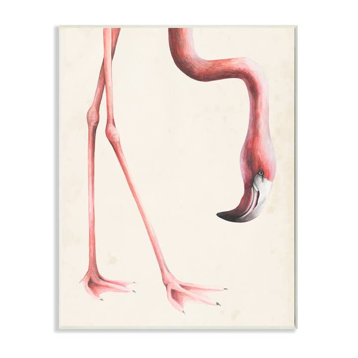 Stupell Industries – Engroshandel Vægplakat – Pink Flamingo Bøjning Fødder Næb Detaljer