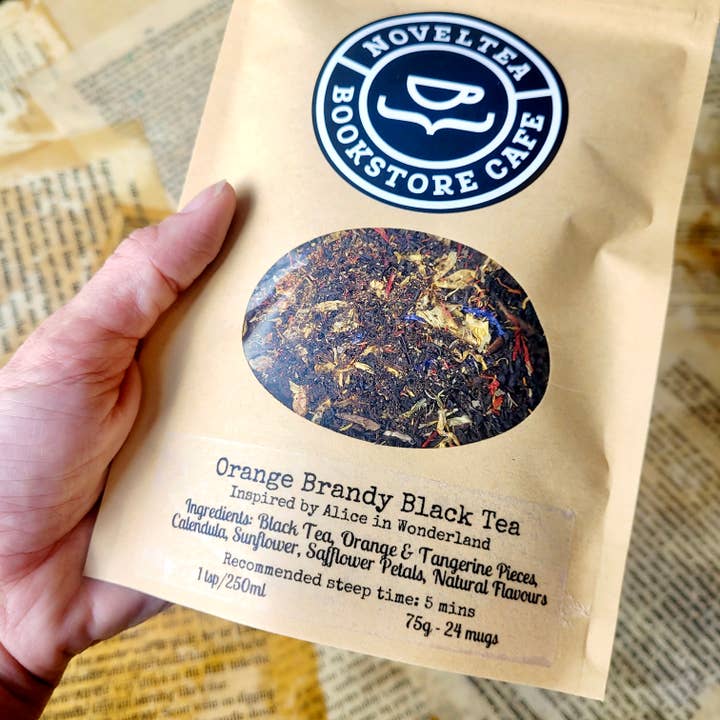 NovelTea Bookstore & Gifts - Venta al por mayor Tés a granel - Inspirado en la Fiesta del Té del Sombrerero Loco - Brandy de Naranja SIN ALCOHOL2