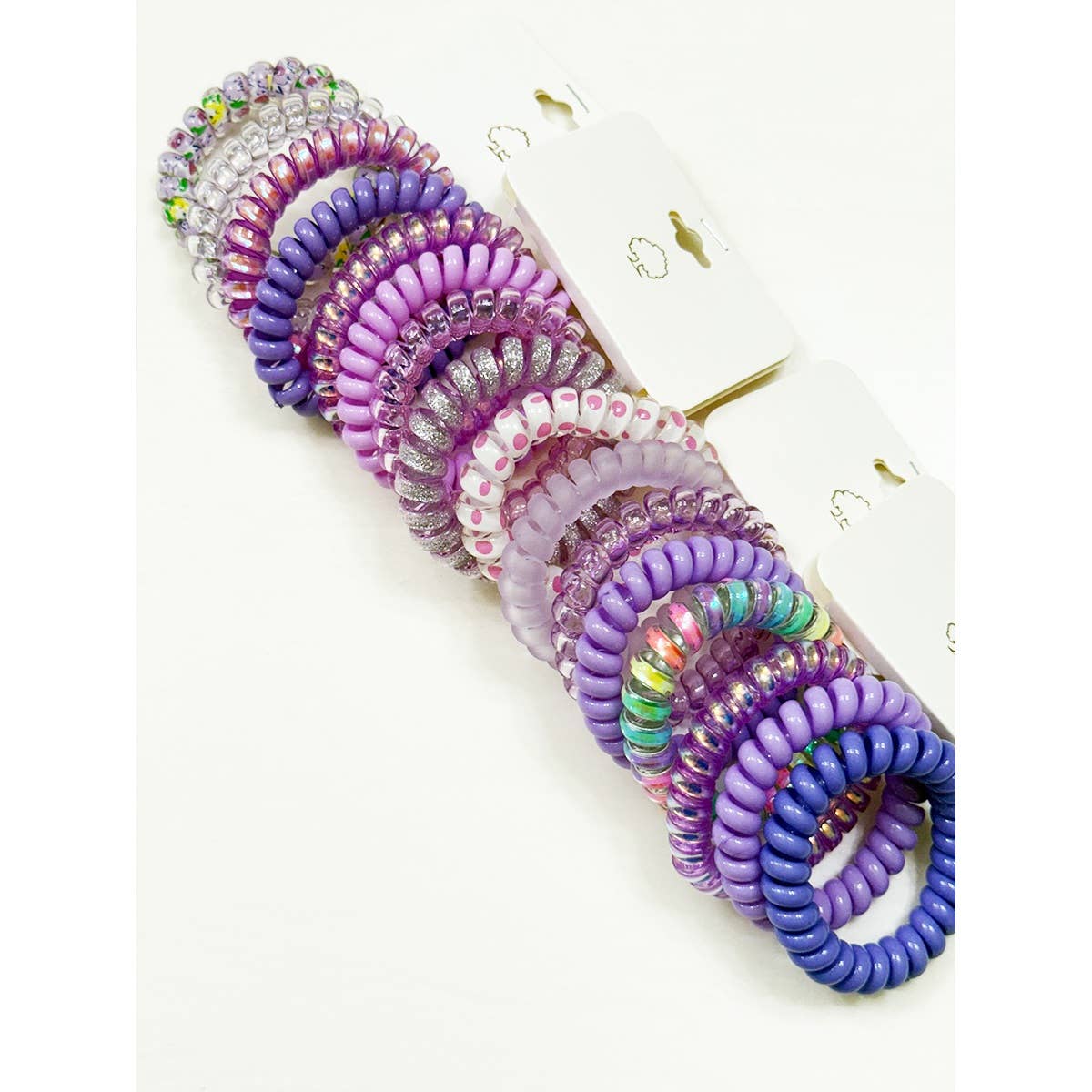 MIX COLOR Lavender Shades Spiral Hair Ties for wholesale on Faire3