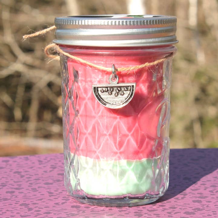 Vela de madera de soja con mecha de cristal de sandía de verano para venta al por mayor de Chubby Chico Charms