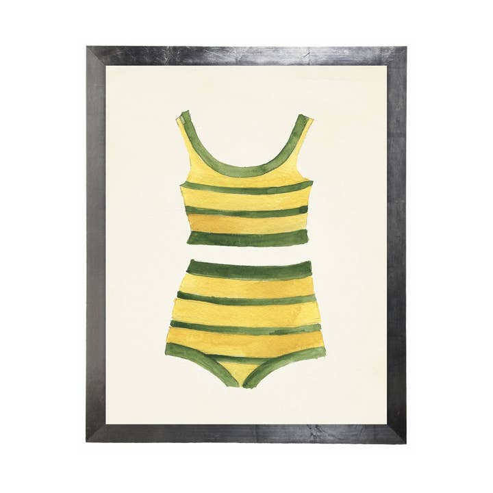 Bikini rayé jaune et vert pour la vente par Antique Curiosities Inc