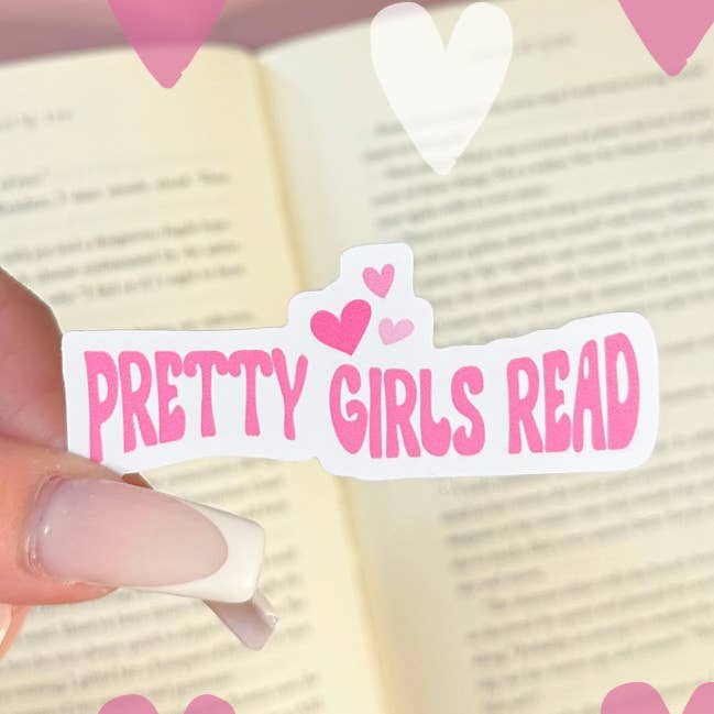 Pretty Girls Read Vinyl Sticker for wholesale by Books and Beyond