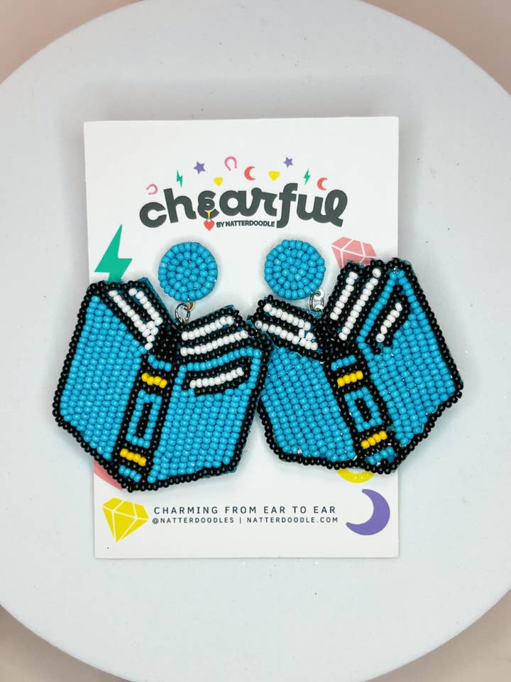 Book 'Em Reading Beaded Library Bookish Bookshop Ohrringe für den Großhandel von NatterDoodle