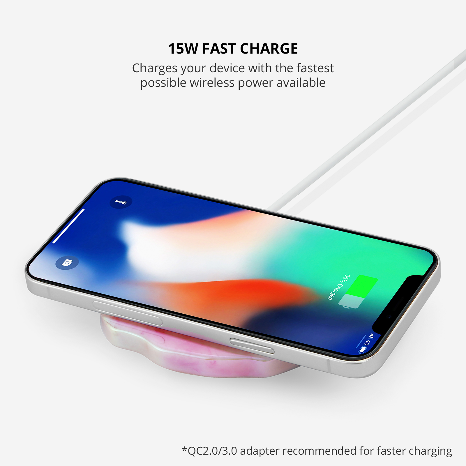 Ellie Rose – Engroshandel Små/håndholdte apparater – Trådløs oplader - Rose Quartz Crystal Holografisk3