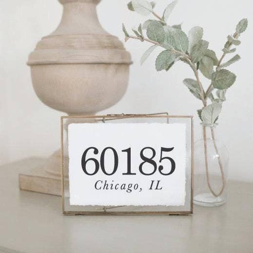 Cadres de table en verre personnalisés et cartes - Zip personnalisé pour la vente par DWELL Home Shoppe