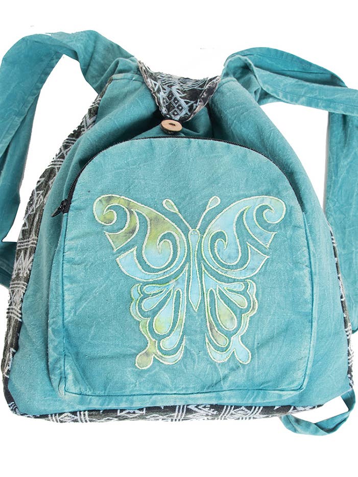 Convertible Large Cotton Bag with Butterfly Design for wholesale by Earth Divas