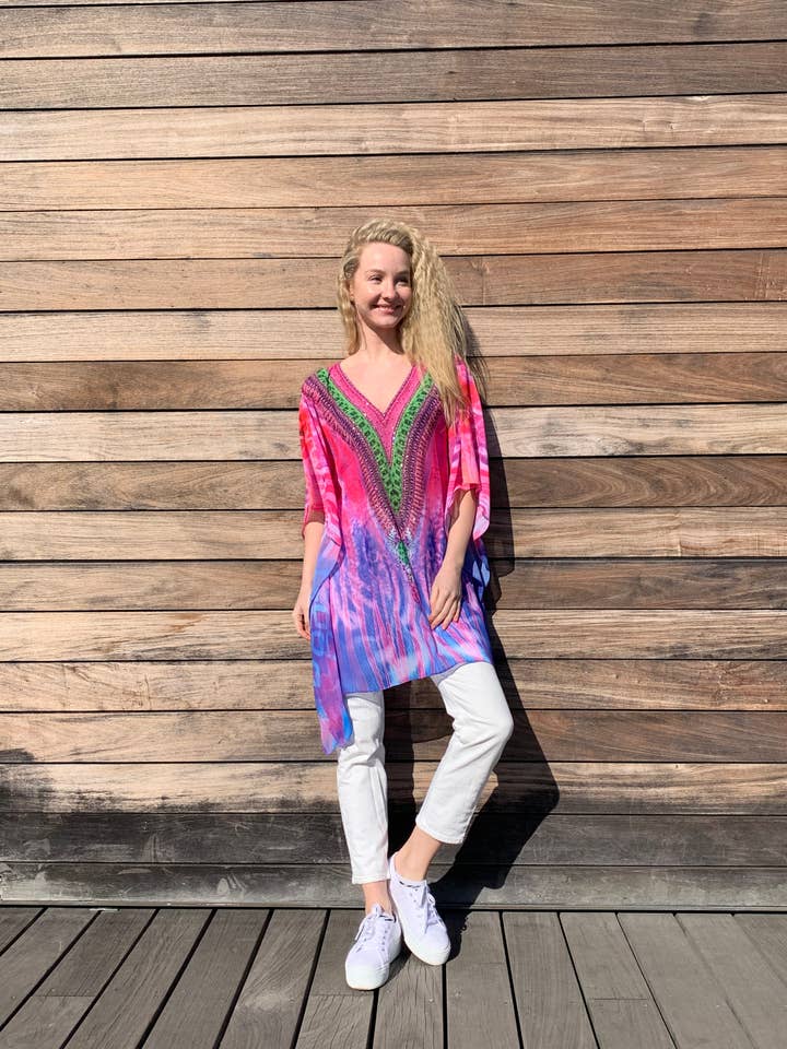 Purple pink kaftan for wholesale by Ranee's