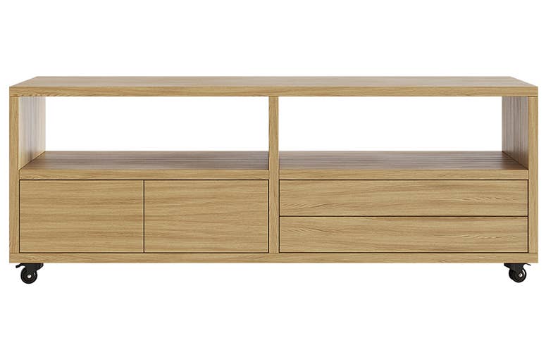 PortobelloStreet - Wholesale Console Table - TV cabinet with wheels 2 doors 2 drawers Nordic Sendai1