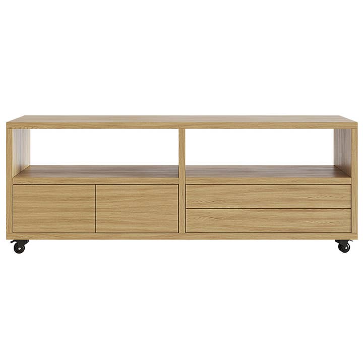 PortobelloStreet - Wholesale Console Table - TV cabinet with wheels 2 doors 2 drawers Nordic Sendai1