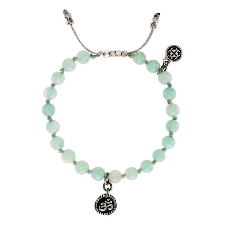 CALMING: pulsera con dijes Om de amazonita para mujer para venta al por mayor de Mala and Mantra