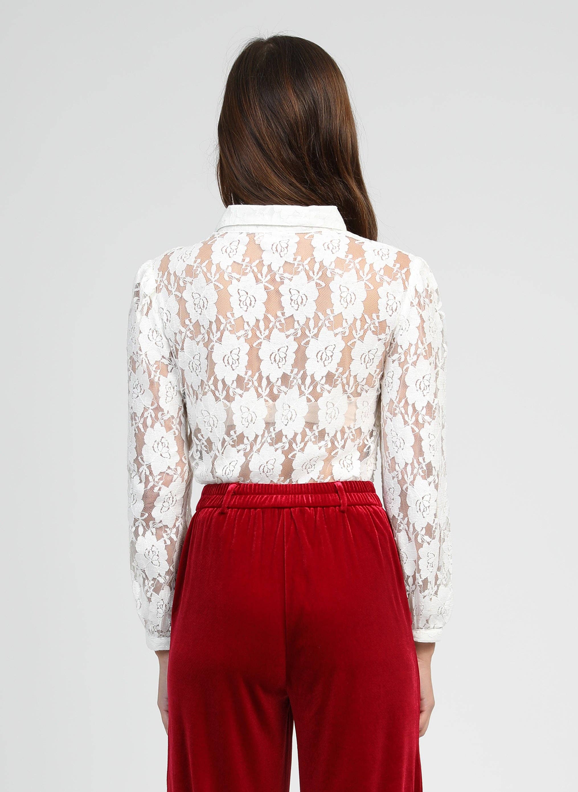 An'ge - Wholesale Button Down Shirt - Women's - SALOMEA SHIRT ecru4