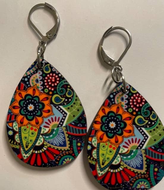 Shades Jewelry & Gifts - Wholesale Dangle Earrings - Shades of Blue Paisley Earrings2
