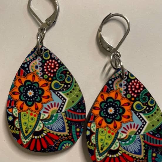 Shades Jewelry & Gifts - Wholesale Dangle Earrings - Shades of Blue Paisley Earrings2