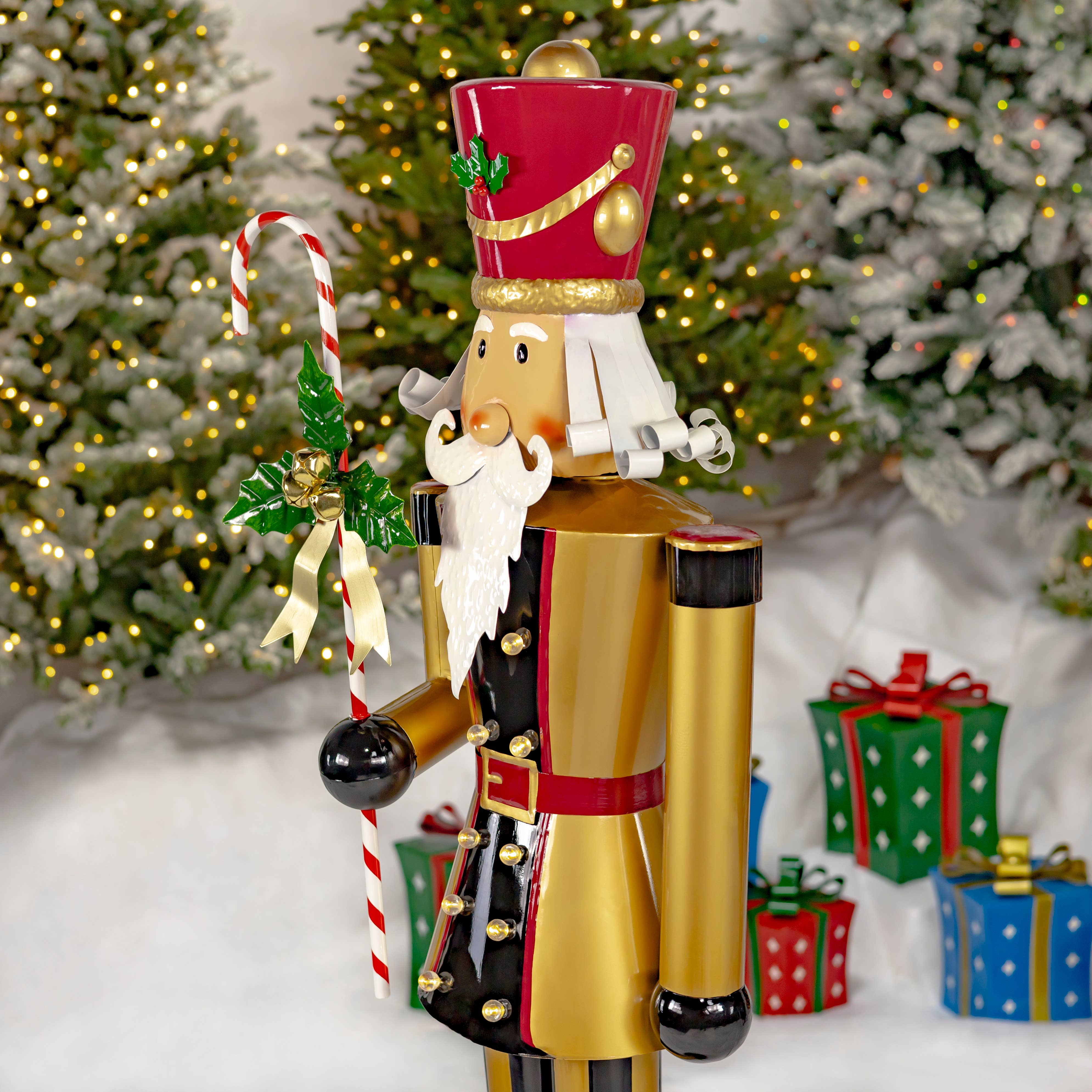 Zaer Ltd. International - Wholesale Holiday Nutcracker - 5ft Tall Light-Up Iron Christmas Nutcrackers - 5 Asst Styles5