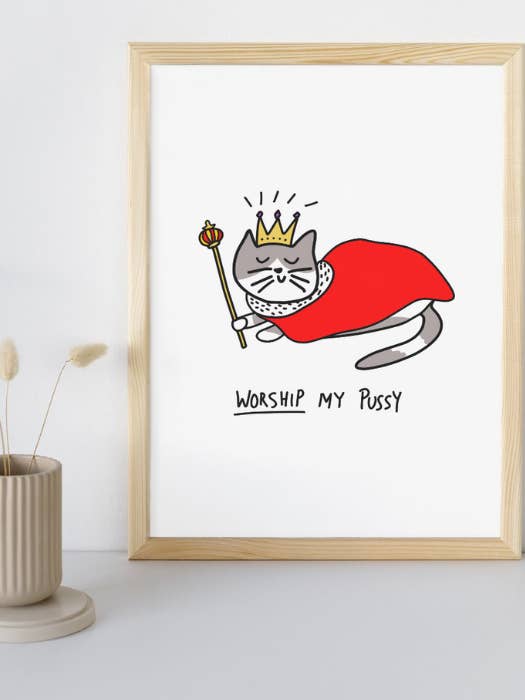 WORSHIP PUSSY Kunstdruck für den Großhandel von Two Brides Presents