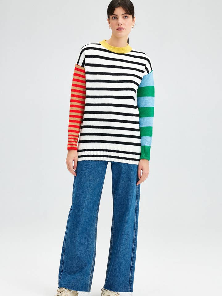 Ecru STRIPED JUMPER for wholesale on Faire1