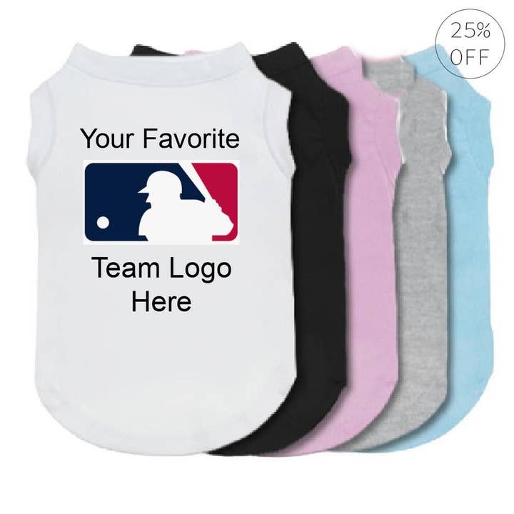 MLB Team Logo Dog Shirt for wholesale by The Honest Dog Company