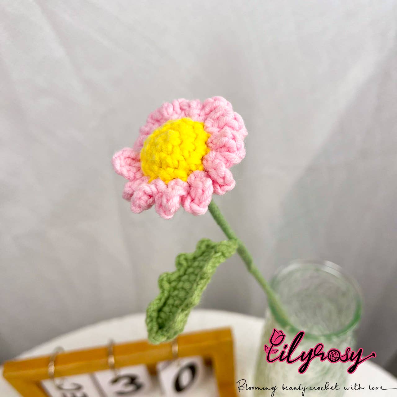 Lilyrosy（Duty free) - Wholesale Artificial Flowers - Crochet Daisy Flower, Handmade Gifts for her, Home decor5