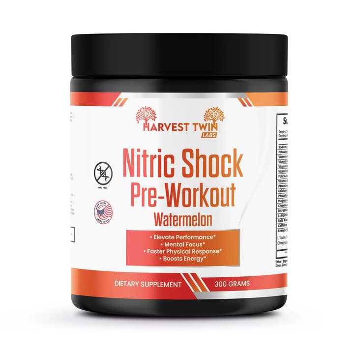 Nitric Shock Pre-Workout (Vandmelon) for engroshandel hos Harvest Twin Labs