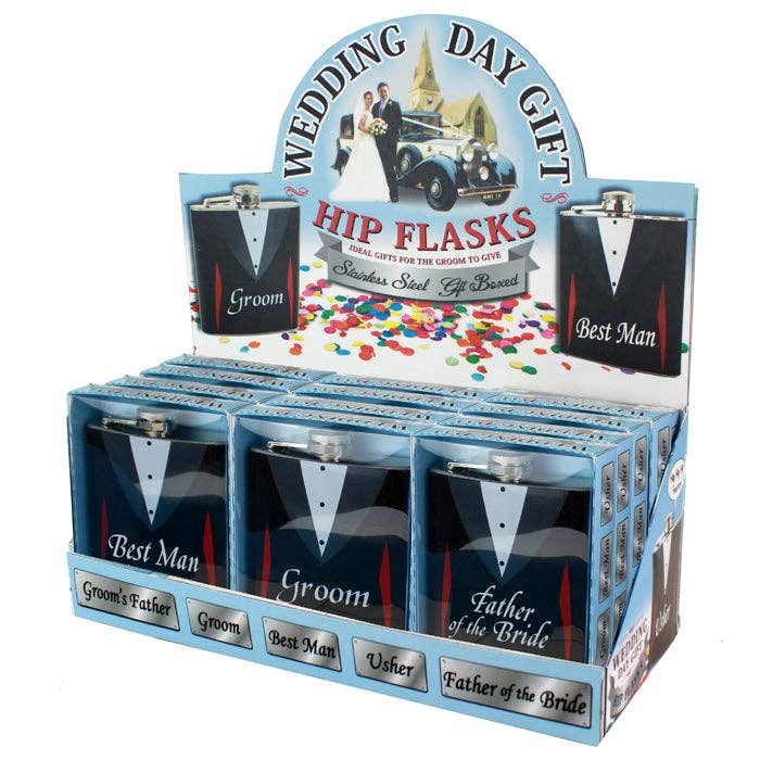 Sophos – wholesale Flask – 6oz Assorted Wedding Hip Flasks0