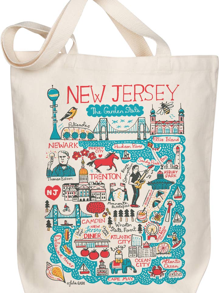 New Jersey Boutique Map Art Tote for wholesale by Morado Designs