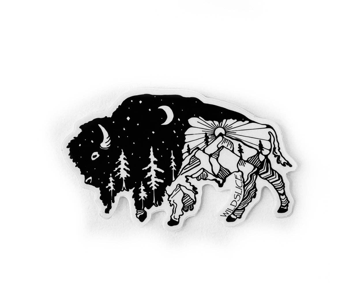 Wild Slice Designs - Wholesale Phone & Laptop Stickers - Night and Day Bison Buffalo stickers