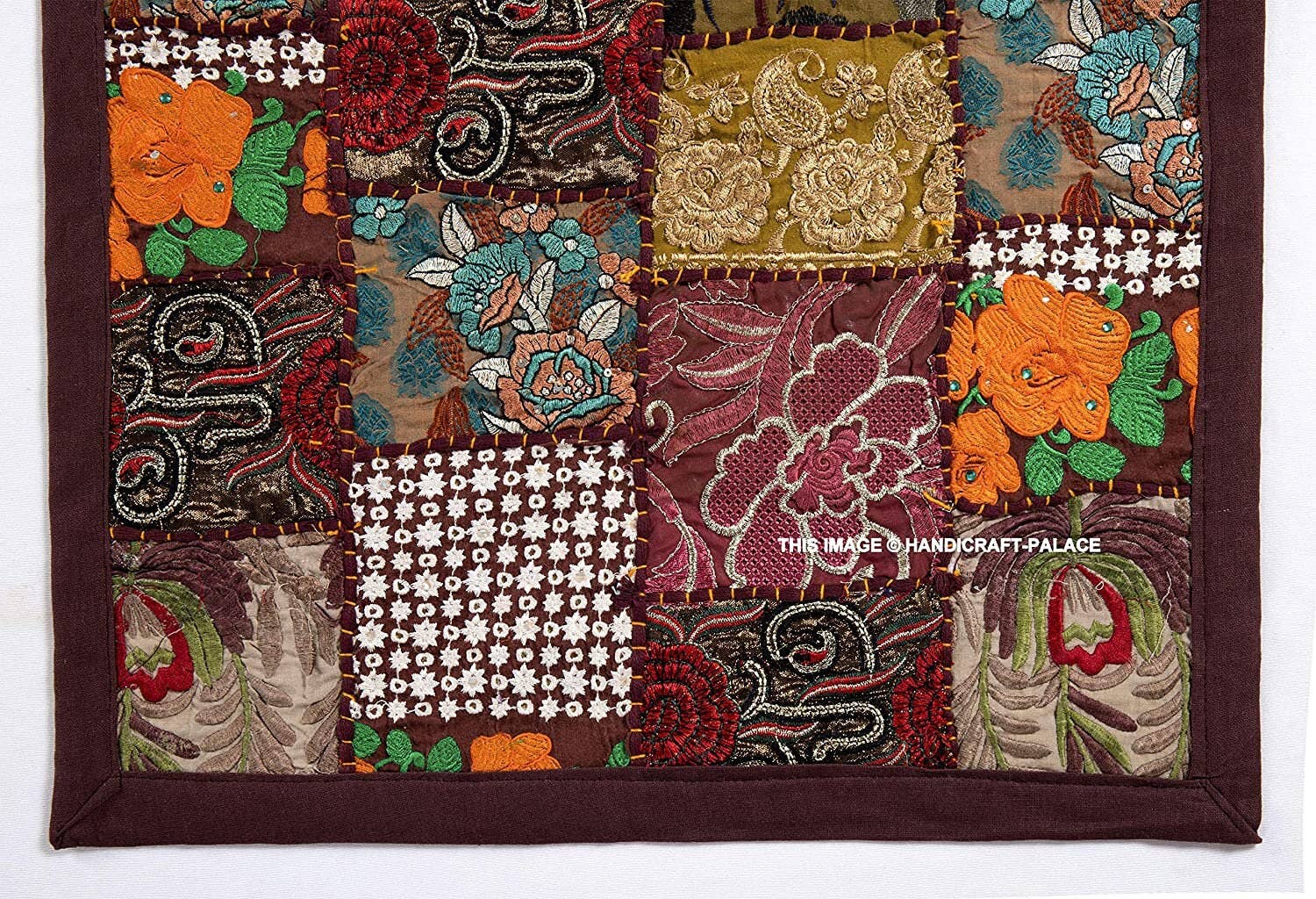 GYPSY STUDIO – wholesale Löpare – Brun handsydd lappverk löpare väggbonad bordsduk2